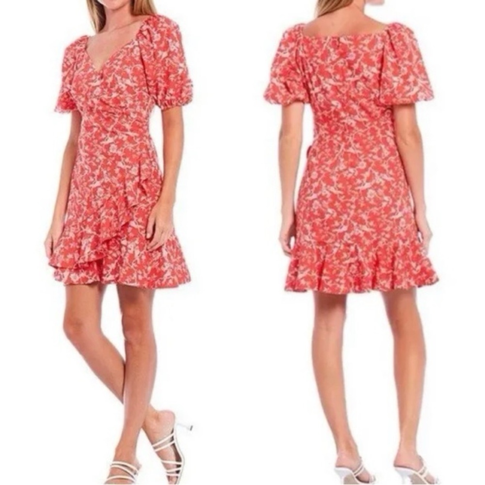 NWT Sachin & Babi Catherine Puff Sleeve Red Dress size 8